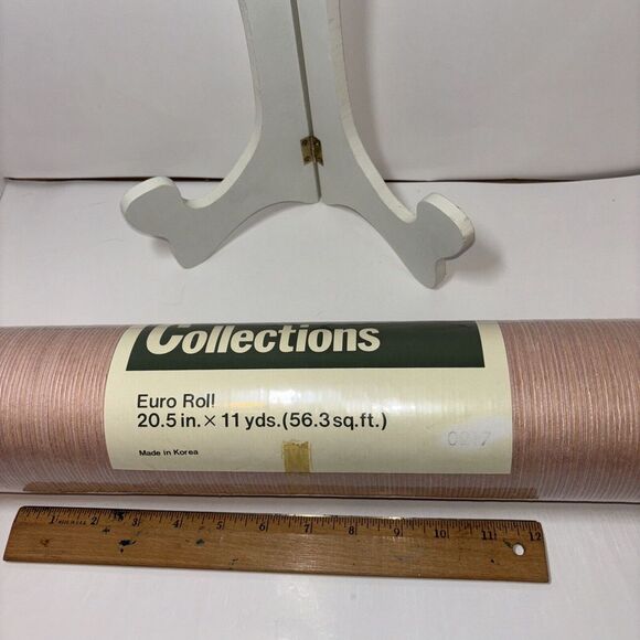 Wallpaper Peach Pink Oriental Collections String 20.5 In. X 11 Yd 56.3 Sqyd Euro - Picture 5 of 9